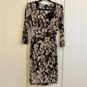 Ralph Lauren Black and Cream Floral Dress
